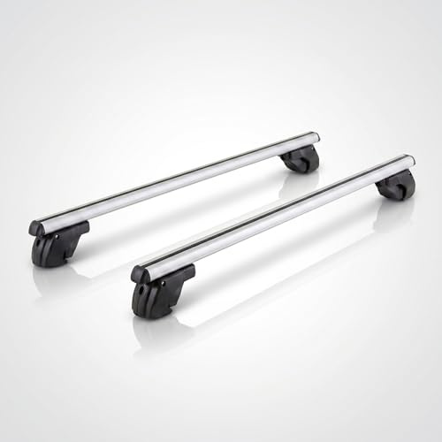 Dachgepäckträger Auto - Dachträger Universal VDP Sherman XL | Auto Dachträger offene Reling | Dachträger für Reling abschließbar | Aluminium Grundträger Dachreling bis 90kg - 135 cm Länge