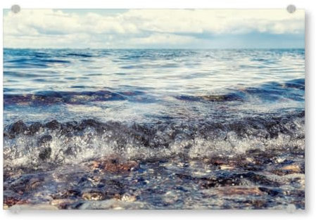 artboxONE Acrylglasbild 60x40 cm Natur The Baltic Sea Bild hinter Acrylglas - Bild Wasser Brandung Himmel