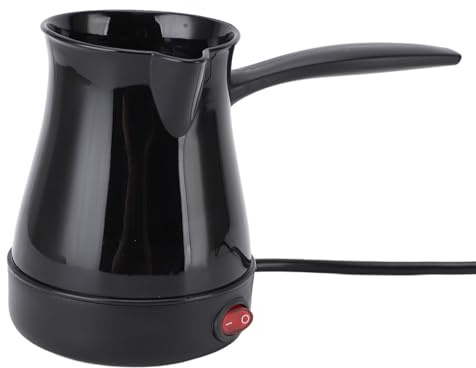 Elektrischer Wasserkocher für Türkischen Kaffee, 300 Ml, Schnelle, Gleichmäßige Erwärmung, Türkische Elektrische Kaffeemaschine aus Edelstahl, Origineller Stil, für Kaffee, (BLACK)