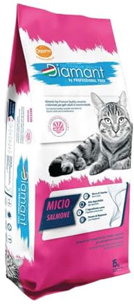 Cennamo Diamant Pienso para Gatos Ternera y Pollo, Alimento Completo, Proteínas Digestibles, Reducido en Fósforo y Magnesio, 15kg. (15KG, Salmón)