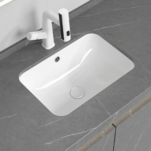 GKJHTED Bathroom Vessel Sink Undercounter Wash Basin Easy To Install Scratch To Resistant Sink Simple Washbasin For Apartment Home Hotel Restaurant RV Kitchen Powder Rooms
