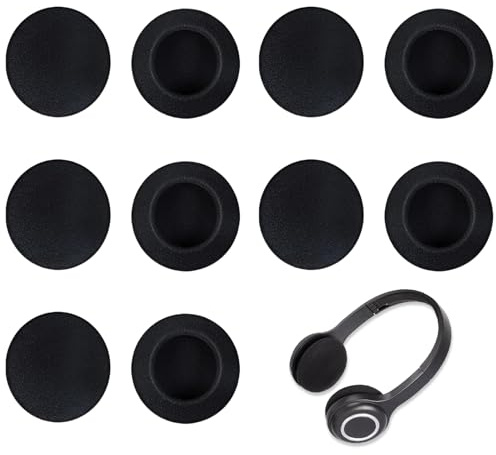 10 Piezas Almohadillas para Auriculares, 50 Mm Almohadillas de Espuma Negra Repuesto, Repuesto para Sennheiser PX100, PX130, PX100II, PX131, PC30