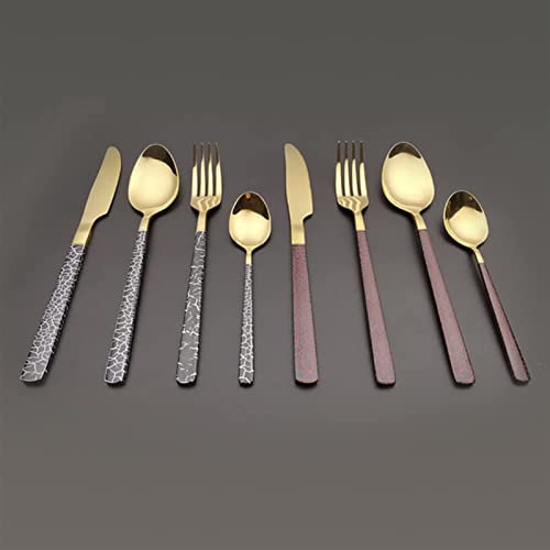 YIHANSS Bestecke Sets 20/24PCs Edelstahl ESS Silber Besteck Besteck Sätze des Tischgeschirrs und Gabel Geschirr Utensilien Marmorfarbe Dekoration