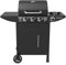 El Fuego® „San Francisco“ Gasgrill | 3+1 Brenner | inkl. Gasschlauch und Druckminderer | Grillrost aus Gusseisen | mit Thermometer | Brenner aus Edelstahl | inkl. Seitenbrenner | AY 5632 (3+1 Brenner)