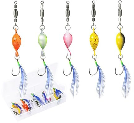 5 stycken, Spoons öringspoon set, fiskeskedar öring skedar, konstgjorda skedar fiske tillbehör, för abborre, gädda sked kit med låda