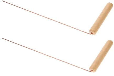Gatuida 2Pièces Kit de Tiges de Radiesthésie Cuivre avec Poignée Bois pour Divination Exploration de Eau et Prospecting de Or Outils de Divination et Portables