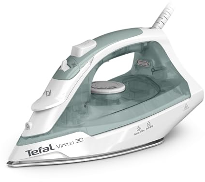 Tefal Virtuo 30 Steam Iron with Ceramic Soleplate, 130g Steam Boost and 27g Continuous Steam, 240ml Water Tank, Precision Tip Vertical Steaming, Anti Drip, FV2C48G0