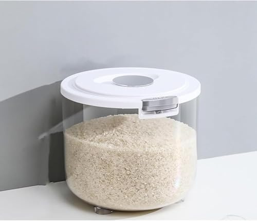 LSQCSN 5kg Rice Storage Container Bin, Large Airtight Food Container BPA-Free Grain Storage Bucket with Lid and Measuring Cup for Flour Cereal Snacks for Home Kitchen (M)