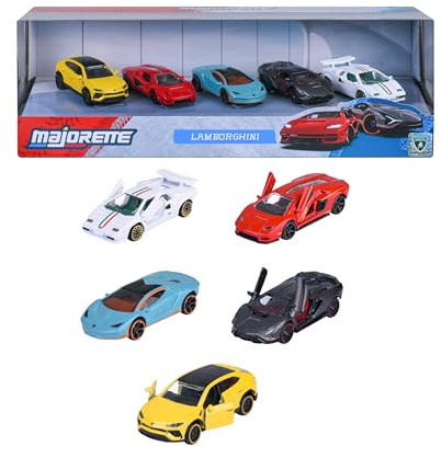 Majorette - Lamborghini 5 Pièces Giftpack - Véhicules à Roues Libres - Reproduction Originale à l'Echelle 1/64ème - Fonctions de Jeu - A Partir de 3 Ans