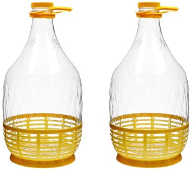 MIKONI 5L Weinflasche Weinballon aus Kunstoff GÄRBALLON Flasche Ballonflasche Gallone Wasserflasche Likörflaschen Saftflasche D13 (2)