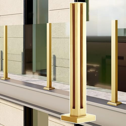 Kit de barandilla de vidrio de acero inoxidable, sistema de barandilla cuadrada de vidrio para balcón, patio, jardín, terraza y elegante solución de seguridad