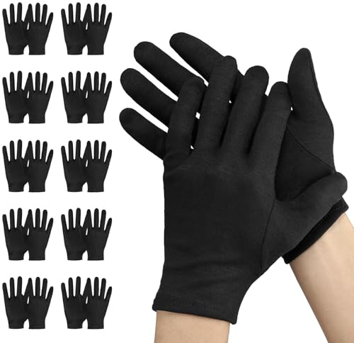 Einfa Black Cotton Gloves, Small S 20CM Work Safety Gloves 20 Pieces | 10 Pairs Protective Gloves for Men Women, Black Cotton Gloves for Hand Care, Photography, Jewelry Appraisal