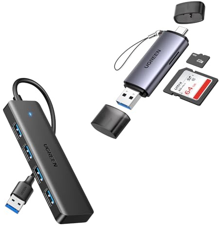 UGREEN Hub USB 3.0 + 2 en 1 Lector Tarjetas SD