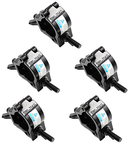 Xsayjia Truss Clamp 32-35mm Heavy Duty Aluminum Alloy Finish Clamps 75kg for by Spotlights Moving Head Lighting Supports (5 Pack)