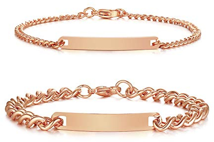 VNOX 4mm&7mm Personalisierte Gravur Anpassen Paar Armbänder Personalisierbaren Armbänd Familie Armbänder