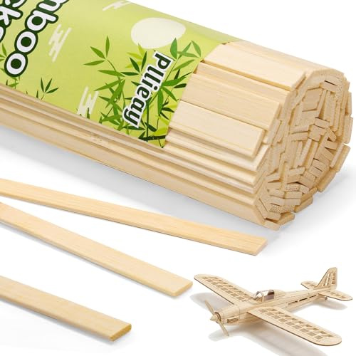 Pllieay 30 Pieces Bamboo Sticks Wood Extra Long Sticks for Crafting (40CM Length × 0.9CM Width)