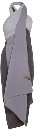 KNIT FACTORY - Fay Pareo - Anthrazit/Grau - 180x130 cm | Pareo, Sarong, Strandkleid und Strandtuch in einem - Strandkleid Damen - Musselintuch - Sommer Handtuch - 100% Bio-Baumwolle