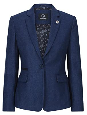 TruClothing Blazer para mujer de lana de espiga de tweed clásico elegante casual vintage a cuadros de los años 20 | Blazer para mujer | Trajes y blazers para mujer | Blazer negro para mujer | Blazer