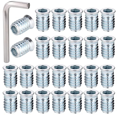 Zocipro Zinklegierungsgewindemuttern, 60 Stück, M8 x 20 mm, Sechskant-Stecknuss mit Inbusschlüssel