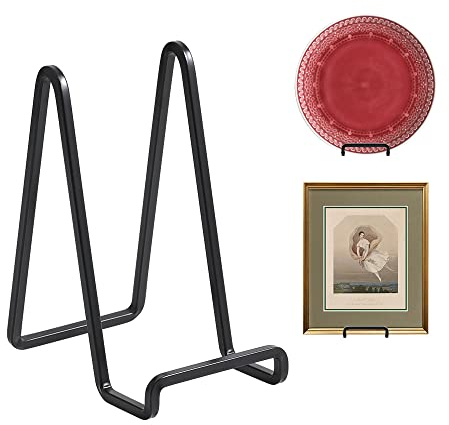 Plate Holder Easel Display Stand - 6 inch Metal Plate Stands for Display - Tabletop Picture Stand - Black Iron Easels for Display Pictures | Photo Frames | Book | Decorative Plates | Plaque - 2 Pack