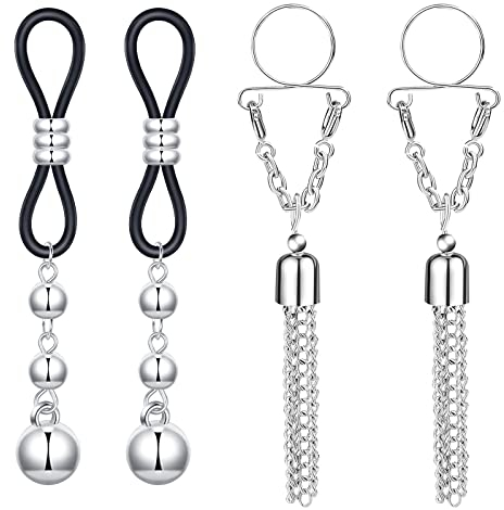 LAURITAMI 2 Paires Faux Anneaux de Mamelon pour Femme en Acier Inoxydable Bijoux de Téton Fleur Non Percés