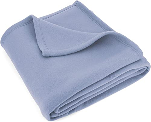 LNT France Couverture Polaire, 180 x 220 cm, 100% Polyester - traité Non-feu - Couverture Ultra Chaude, Ultra Douce pour Lit et Canapé (Ciel)