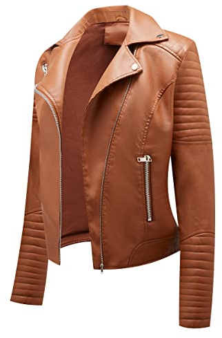 Peuignao Giubbotto Ecopelle Donna Giacca Similpelle Donna Giubbino Giacche Ecopelle Donna Giacca Biker Jacket Donna Faux Leather Jacket Donna Giacca Bikers Finta Pelle Sintetica Donna Curvy Primavera
