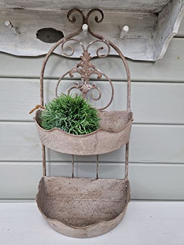 Arinosa Wandschale Metall Vintage Shabby 26,5x15,5x55 cm