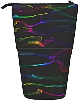 BAAROO Stehen Sie oben Bleistifthalter Smoke Stripes Make-up Tasche Große Kapazität Stehender Stifthalter Personalisierte Stifteetui für Jungen Mädchen, farbe, 5.0cm*10.5cm*20.5cm, federmäppchen