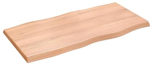 TJROO Tischplatte Hellbraun 100x50x4 cm Massives Eichenholz Esstiach Esstisch Holz Tischplatten Tabletop Esstischplatte Möbelplatten Deckplatte Holzplatten Schreibtischplatten