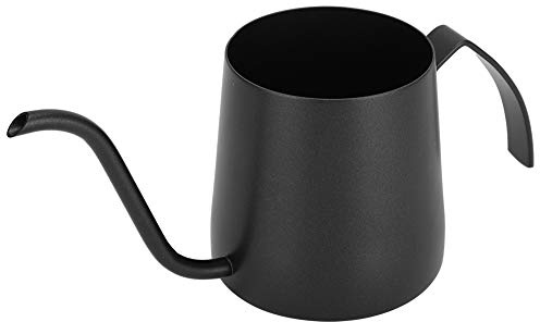 Cafetera de Pico Largo Cafetera 304, Hervidor de café de Acero Inoxidable Antiadherente Cafetera de Pico Largo Tetera Tetera para Cafeterías Caseras (Negro 250ml)