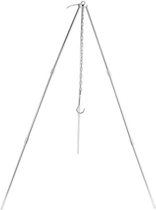Saiyana Trípode de cocina al aire libre, ajustable, para jardín, fogata, plegable, portátil, para camping, parrilla, camping, cocina, estante colgante