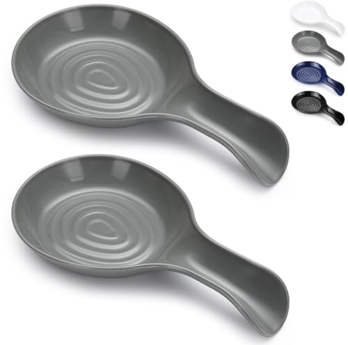 Kyraton Löffelablage 2-teiliges Set,Kochlöffelhalter,Kunststoffe Küchenutensilienhalter Für Löffel, Zangen, Spatel, Löffelständer Für Kochfeld, Spülmaschinenfest