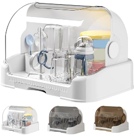 Caja De Almacenamiento De Biberones para Niños Pequeños | Soporte para Escurre Biberonesde Bebé | Seca Biberones | Estante De Secado De Biberones | Contenedor De Secado De Biberones con Escurridor