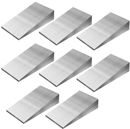 LOYORTY 8PCS 4.7x2.4x0.8 Inch Metal Wedge Shims Triangle Flange Wedge, Steel Flange Wedge, Slope Steel Wedges, Metal Welding Tools for Machine Tool Workshop Factory