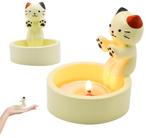 Katzen Kerzenhalter Teelichthalter Katze Deko Cartoon Katzen Teelichthalter Niedliche Cat Candle Holder, Geschenke Für Katzenliebhaber, Wohnzimmer Schlafzimmer Deko Tischdeko