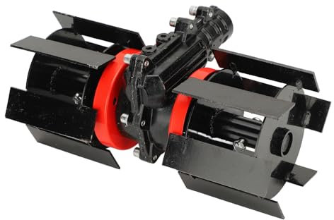 Weeding Wheel, 9 Teeth Garden Tiller Rototiller Cultivator Weeding Wheel Head, Aluminum Iron Deep Plowing Wheel for Grass Mower Tiller Scarifier Accessory (26mm)