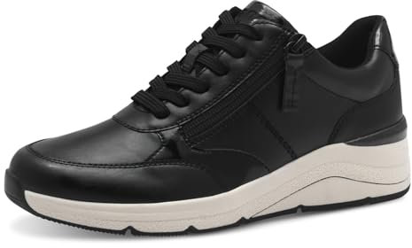 Jana dam platt med dragkedja, veganska sneakers, svart/vit, 40 EU, Svart vit, 40 EU