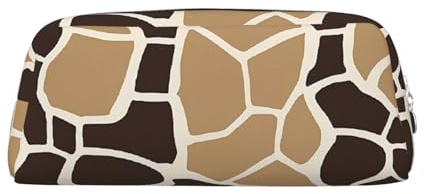 ASPOIJHN Vielseitiges Leder-Federmäppchen mit Giraffen-Aufdruck, stilvolle Aufbewahrungstasche für Schule, Büro, Schreibwaren, Kosmetiktasche, Münzen, Organizer, silber, Einheitsgröße, Krawattenetui