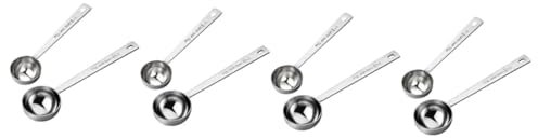 TOPBATHY 8 Pz Set Di Cucchiaini Da Caffè Misurino Da Cucina Misurino Con Scala Cucchiaino Da Caffè Misurino Per Farina Misurino Da 5 Grammi Misurino Da Caffè Silver Acciaio Inossidabile