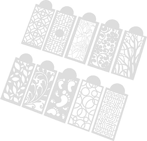Amosfun 10pcs Flexible Cake Lace Molds Cake Decorating Tools Baking Molds Icing Moulds Moulds Baking Stencils