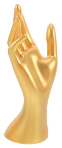 Kunststoff Handmodell Gold Ringhalter für Schmuckpräsentation | Multifunktional und Filigran Verarbeitet, Sichere Handhabung, Schlichtes Design, für Ringe und Andere Schmuckstücke