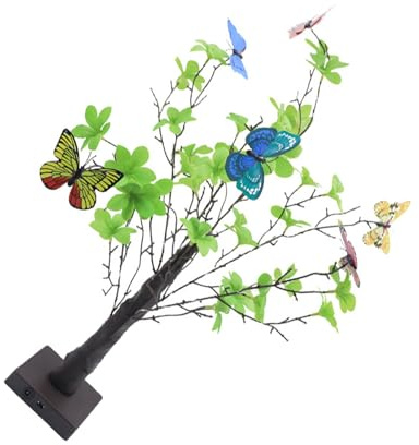 Guangcailun ABS USB Albero luminoso Albero con timer Festa di primavera 55 cm Rami regolabili Eleganti luci per alberi Decorazione pasquale