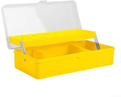Scatola per esche da pesca con reticolo multiplo, per un'eccellente organizzazione degli attrezzi (giallo)