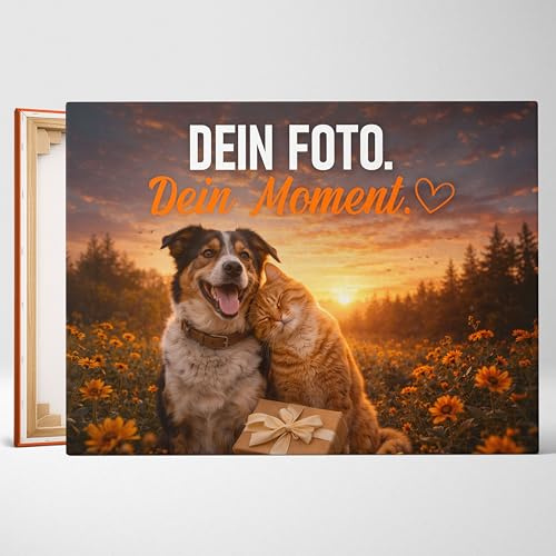 posterlux Leinwandbild eigene Fotos - Sofort Upload - 60x40 cm | Handbespannt auf echtem Keilrahmen aus Massivholz. Premium Leinwanddruck, Made in Germany. Fertig zum Aufhängen.