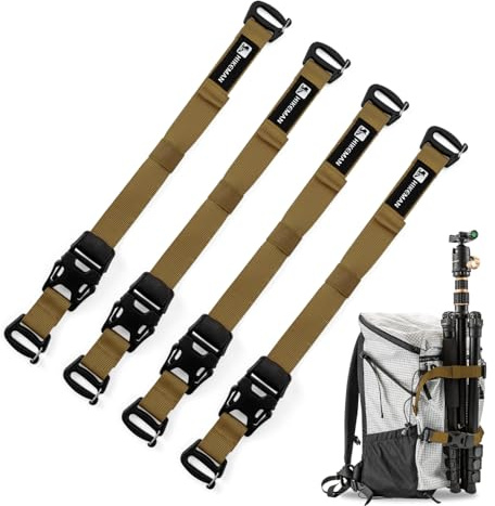HIKEMAN Tactical Rush Tier System - Adjustable Molle Backpack Straps,Fastening Straps with Buckle Clips,Outdoor Compression Bundling Straps,Expansion Module Accessory Luggage Strap