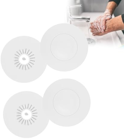 2 Stück Universal-Silikon-Abflussstopfen mit Druckfunktion & Haarsieb - Wasserdichter Badewannen-/Waschbeckenstöpsel (Grau) - Rutschfester Ablaufstopfen für Küche, Bad & Dusche (Weiß)