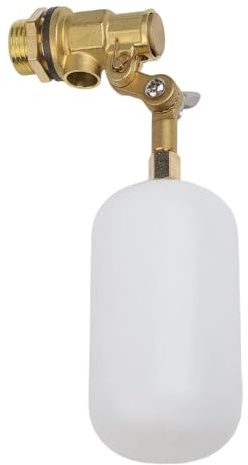 FUBESK Schwimmerventil für Teich, Nutztiertank, Aquarium, 1,27 cm (1/2 Zoll), verstellbar 180 Grad für automatische Wasserabschaltung mit Messing- und Kunststoffkonstruktion, 1/2 NPT-Gewinde
