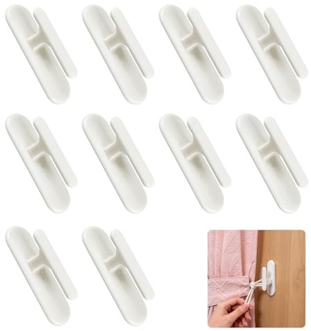 YUUTIAL 10PCS Blind Hooks for Cord, Plastic Blind Cord Winder Self Adhesive, Cords Holder Wall Safety Device for Home Office Window Blinds Curtains