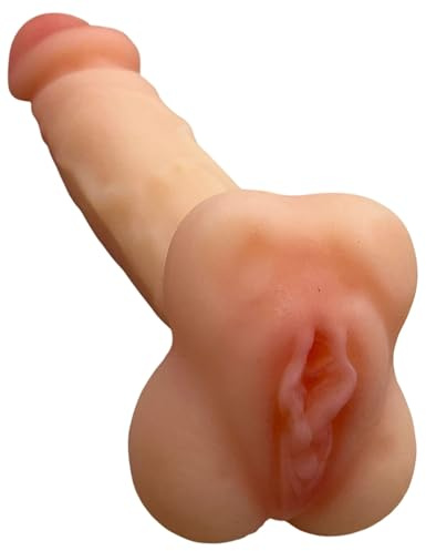 CUPIDO TOYS Guaina Fallica Realistica a Forma di Pene, 2 in 1 Estensore Fallico con Vagina Penetrabile e Masturbatore Maschile